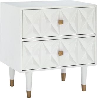 Linon Geo 2-Drawer Texture Nightstand