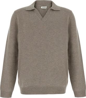 Soft Goat Heavy Cashmere Polo Collar - Dames - Cashmere truien - Beige - L - Wol - Truien & Vesten