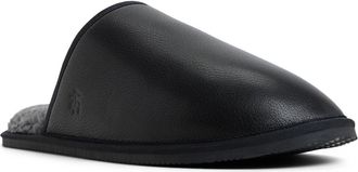 Brooks Brothers Drew Wool Faux Fur Lined Slipper in Black at Nordstrom Rack, Size 11