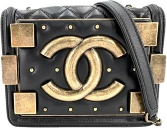 Chanel Pre-owned Matelasse Schoudertas - Dames - Vintage Schoudertas - Zwart - ONE Size - Leer - Vintage