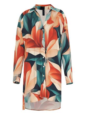 Lygia & Nanny Meline buttoned floral-print shirt dress - Orange