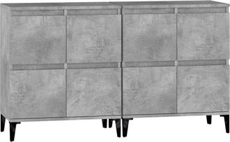 vidaXL Sideboard 2 pcs Concrete Grey 60x35x70 cm Engineered Wood Vidaxl