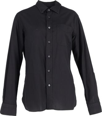 Tom Ford Tom Ford overhemd met knoopsluiting in zwart katoen