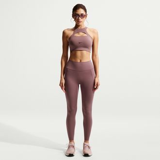 Nike Womens Universa High-Waisted 7/8 Leggings with No Front Seam in Purple | HQ6813-502
