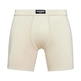 Dsquared2 Bottoms, male, Beige, Size: 2XL Cotton Boxer Shorts with Logo