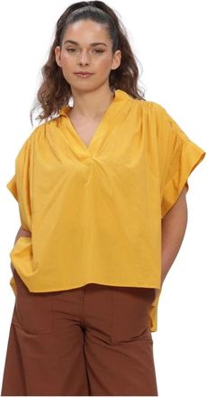 Vanessa Bruno Cory Top - Dames - Blouses - Geel - Xs/S - Katoen - Overhemden
