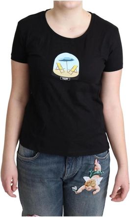 Moschino Iconisch Zwart Katoenen T-shirt - Dames - T-shirts - Zwart - S - Katoen - Tops