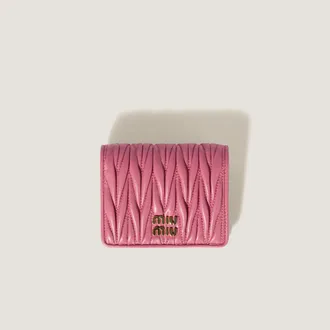 Miu Miu Small Matelass&eacute; Nappa Leather Wallet, Woman, Begonia Pink
