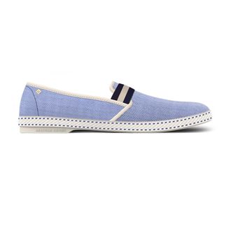 Rivieras Shoes Canvas Oxford Loafer with Striped Elastic Band in Navy at Nordstrom, Size 41
