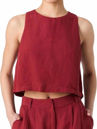 French Connection Birdie Linen Shell Top In Brick Red