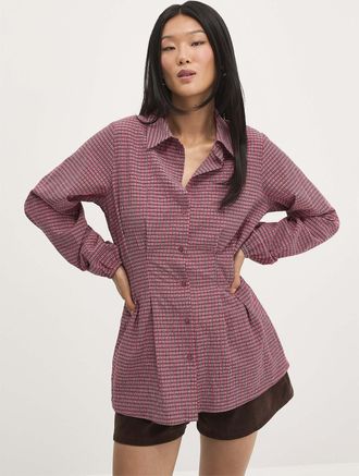 Icone Womens Checked tie-back shirt
