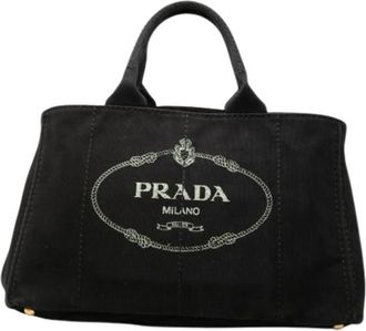 Prada Pre-owned Canvas Satchel - Dames - Vintage Handtas - Zwart - ONE Size - Vintage