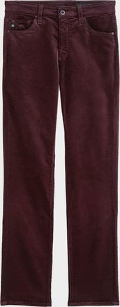 AG - Adriano Goldschmied Mari Mid-Rise Slim Straight Velvet Jeans