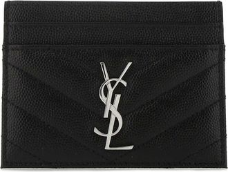 Saint Laurent Black Leather Card Holder