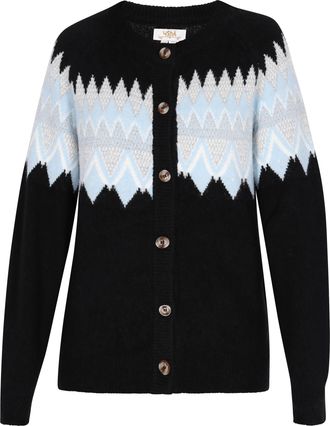 Usha Vest Dames Zwart Veelkleurig