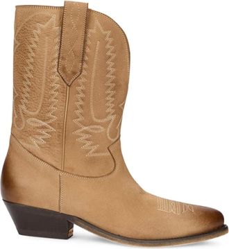 Golden Goose Schoenen, Dames, Beige, 36 EU, Leer, Low Wish Star Boots