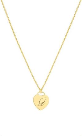 Set & Stones Alice Initial Heart Necklace in Gold /Q at Nordstrom