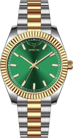 Invicta Specialty 69012 Heren Horloge - Quartz Uurwerk - Roestvrij Staal met groene Wijzerplaat - 40mm