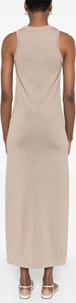 PESERICO Ribbed Lurex Maxi Dress - Beige