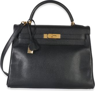 Herm&egrave;s Herm&egrave;s Black Ardennes Vintage Kelly 32 GHW