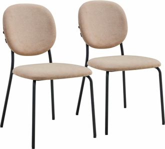 Oviala Conjunto de 2 sillas y Alfombra beige