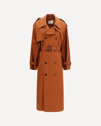 Saint Laurent Cappotto doppiopetto con cintura Woman 38