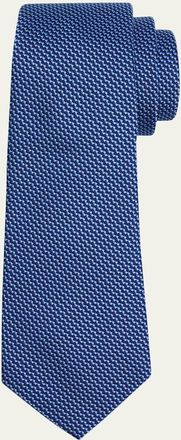 Giorgio Armani Mens Micro-Stripe Silk Jacquard Tie