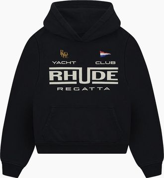 Rhude Mens Regatta Club Hoodie Black - Size: 36