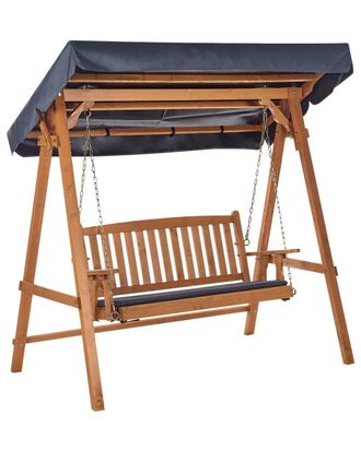 Beliani Columpio Madera de abeto Marr&oacute;n