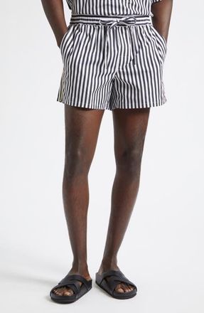 Dolce & Gabbana Stripe Cotton & Silk Poplin Shorts in S8057 Rigato at Nordstrom, Size 36 Us