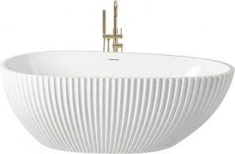 Rea Ba&ntilde;era De Pie Rea Carmen 170 White With Black Plug Cap
