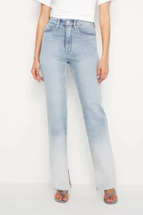 Good American Good Boy Straight Slit Jeans In Indigo