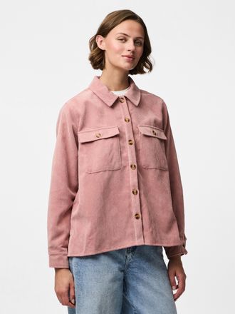 Pieces Hemdbluse PIECES PCEFFI LS SHIRT WVN NOOS, Damen, Gr. XL, ash rose, Cord, Obermaterial: 92% Polyester, 8% Nylon, unifarben, loose fit Po-bedeckend, Bl