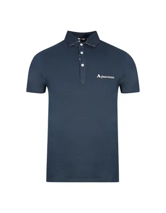Aquascutum Mens Aquascutum Signature Logo Navy Blue Polo Shirt - Size: 38