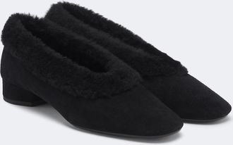 Aeyde Delia shearling-lined suede ballet flats