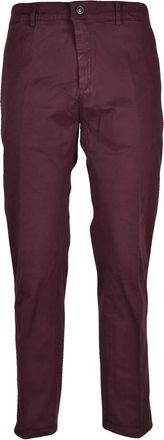 Department Five Slim Fit Burgundy Trousers with Tailored Silhouette