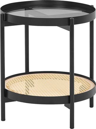 Beliani Side Table RENO Metal Black