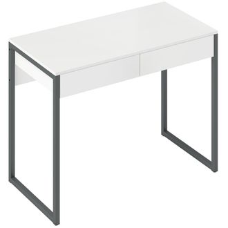 HOMCOM Escritorio 100x50x75 cm blanco brillante