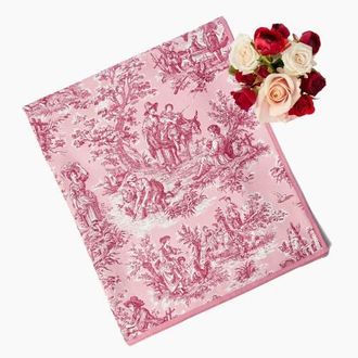 Mrs. Alice Isla Toile Tablecloth in Pink at Nordstrom, Size Large