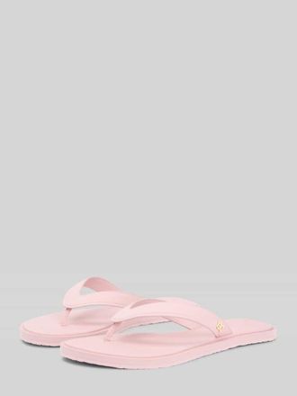 Tommy Hilfiger Zehentrenner mit Logo Applikation in Rosa, Gr&ouml;&szlig;e 40