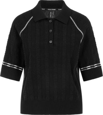 Marc Cain Polo Shirt Gebreid in Duitsland - Dames - Polos - Zwart - L - Katoen - Tops
