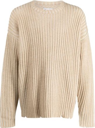 Izzue crew-neck ribbed-knit jumper - men - Wool/Acrylic - S - Neutrals