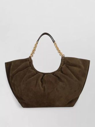 Michael Kors curved silhouette tote bag gold chain handle