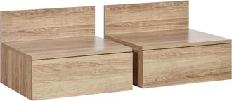 HOMCOM Homcom - 2 Mesitas De Noche Flotantes Juego De 2 Mesillas De Noche De Pared Con Caj&oacute;n De Almacenamiento Para Dormitorio Habitaci&oacute;n Hogar 43x36,5x30,5 