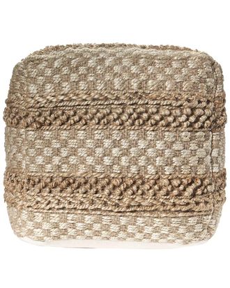 LR Home Lr Home Kaya Red Patchwork Hand-Stitched Ottoman Pouf