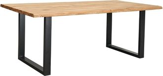 Home Heavenly Home Heavenly - Mesa Comedor Industrial Derby Con Pata Met&aacute;lica u, Tablero Madera En Roble Medida: 200x100 Cm
