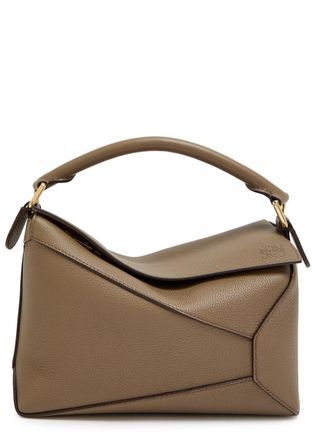 Loewe Puzzle Edge Small Leather top Handle bag - Taupe - One Size