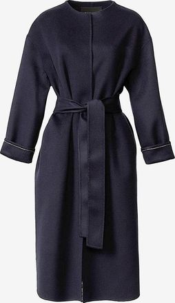 Fabiana Filippi Langer Mantel mit rundem Kragen aus Schurwolle