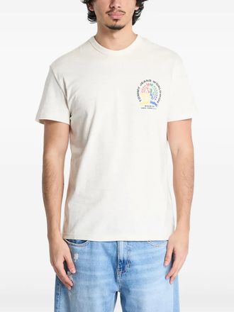 Tommy Jeans logo-print T-shirt - men - Cotton - L - Neutrals