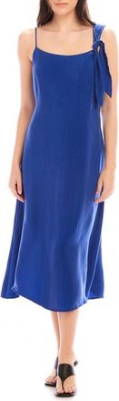 Fifteen Twenty Serewna Asymmetric Strap Midi Dress in Marine Blue at Nordstrom, Size Small
